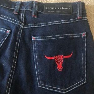 Sergio Valente jeans with Longhorn embroidery